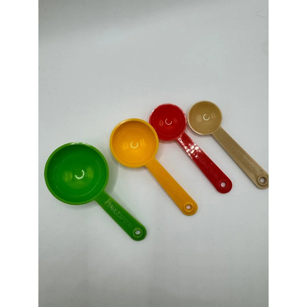 Vintage Ceramic Plant Pot Measuring Spoon Holder Set Japan Retro MCM Kitsch